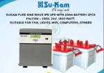 Sukam Pure Sine Wave Ips Ups Falcon Plus 2000 24v With 200ah Battery Package - Image 2