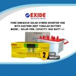 Exide Pure Sine Wave Solar Hybrid Ips Ups Solar 700 With Battery 120 ah 12V For 3 Fan 6 Lights, Computer Or Others