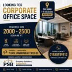 Corporate office space | 2000 -2500 SFT | On or near the Gulshan 1 –Gulshan 2 Main Road
