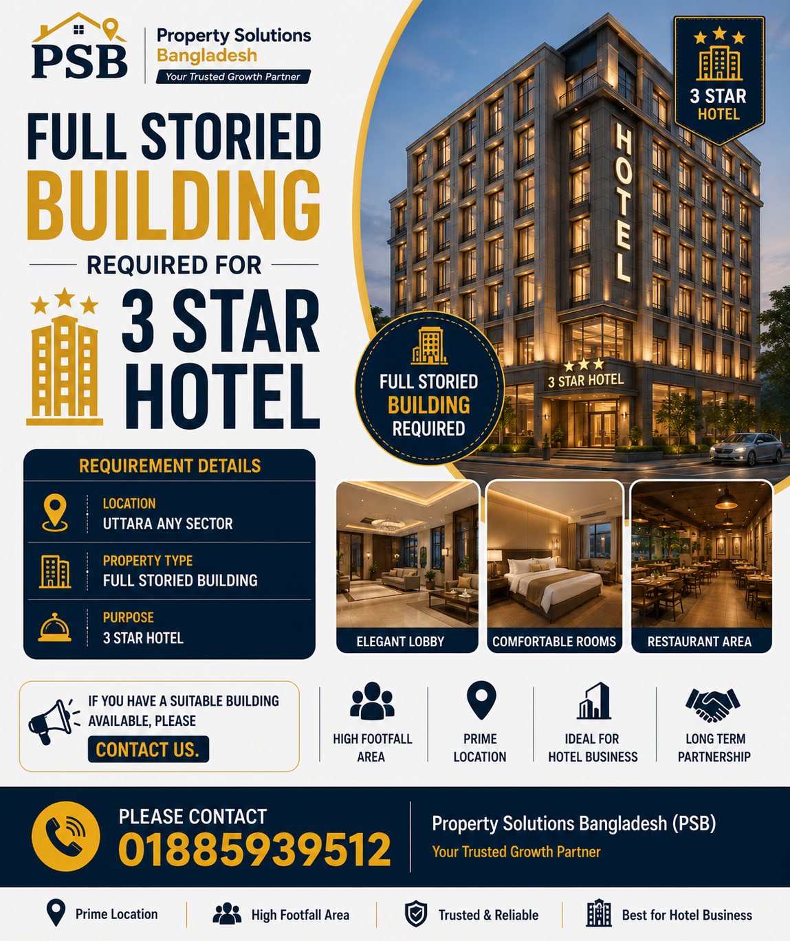 ChatGPT Image Jul 14, 2026, 08_33_35 AM 3-Star Hotel | Full Storied Building | Uttara - Image 1