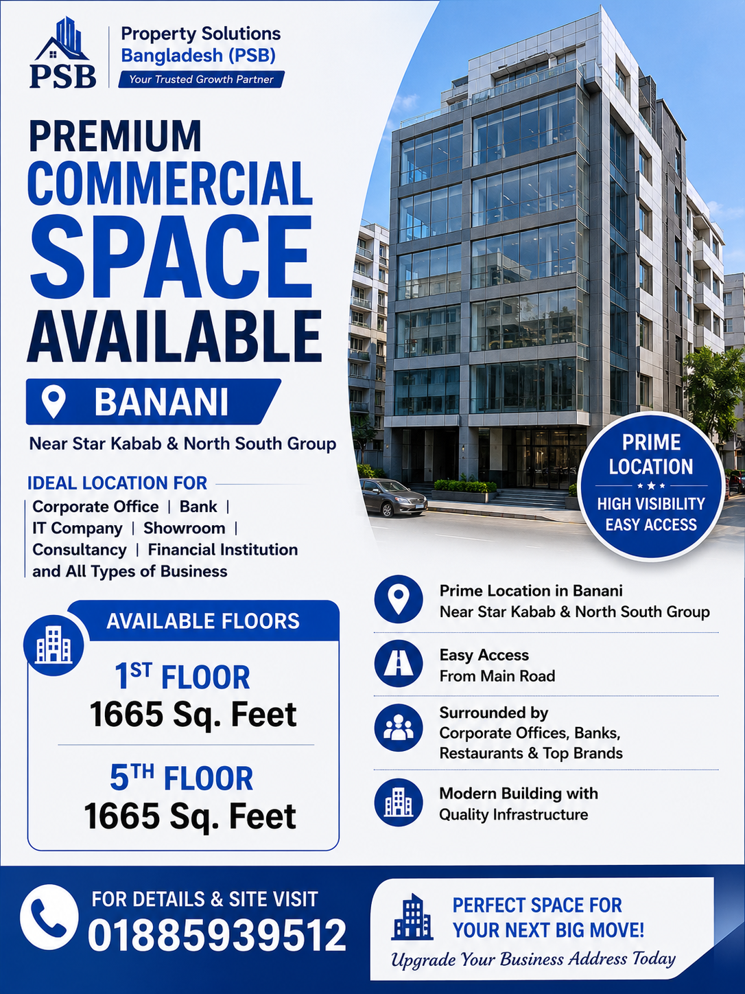 ChatGPT Image Jul 15, 2026, 05_43_01 PM Space Available at Banani , Commercial Space , 1665 Sqft each floor - Image 1